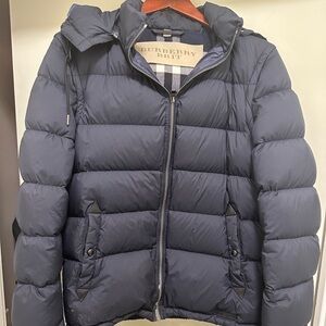 Burberry navy blue puffer jacket men size XS